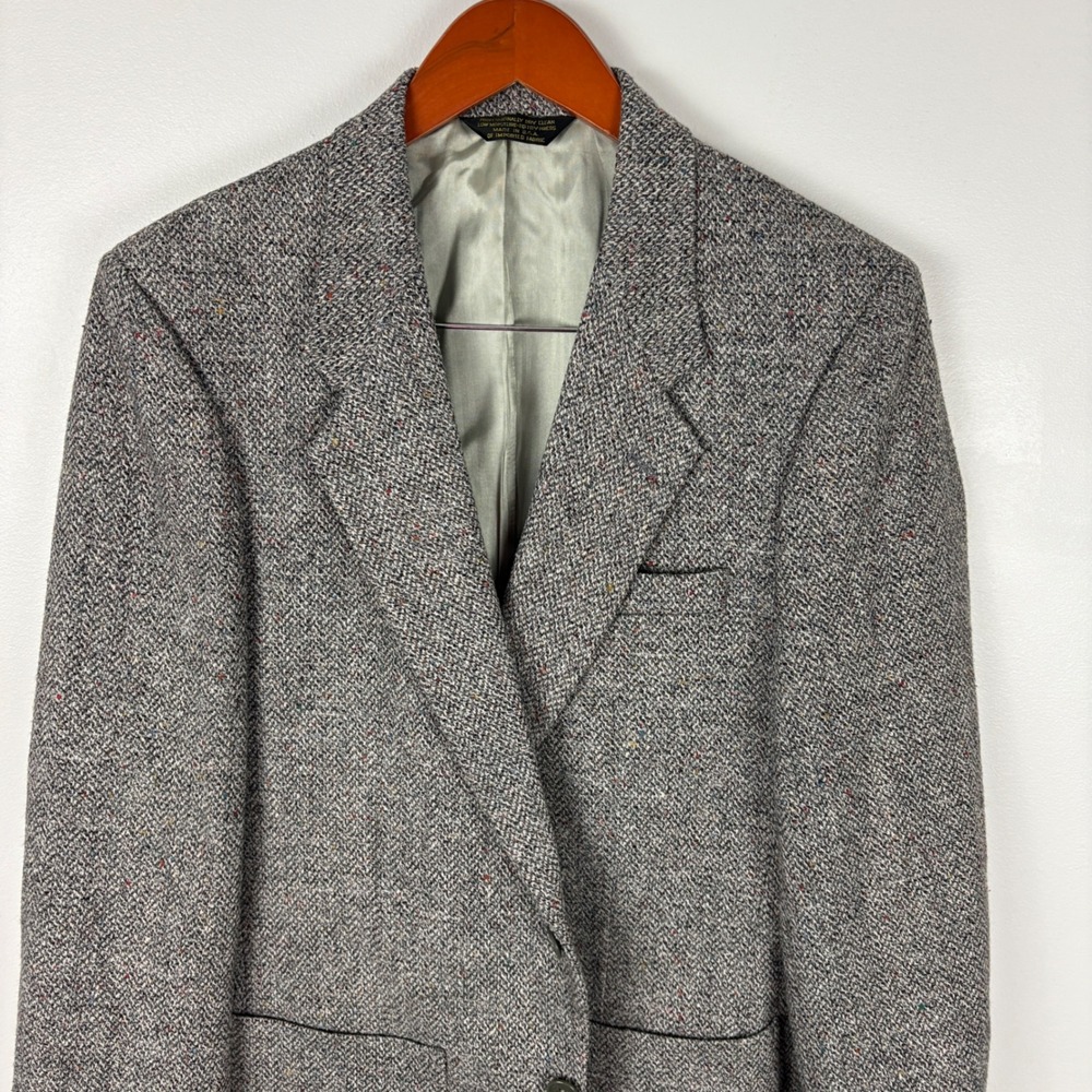 Vintage Fioravanti Sport Coat Blazer‎ Tweed Imported Fabric Made in USA Gray